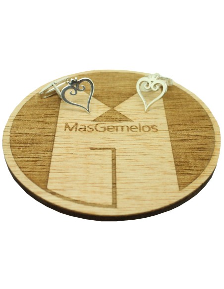 Personalized shirt cufflinks with heart and crown design in 925 sterli