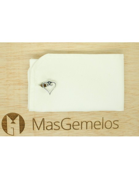 Boutons de manchette personnalisés avec motif cœur et couronne en arge