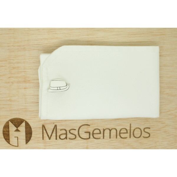 Personalisierte Manschettenknöpfe mit Hut-Design aus 925er Sterlingsil