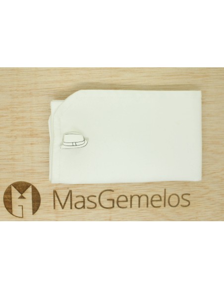 Gemelos camisa personalizados sombrero en Plata de ley 925