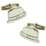 Boutons de manchette personnalisés avec motif de chapeau en argent ste