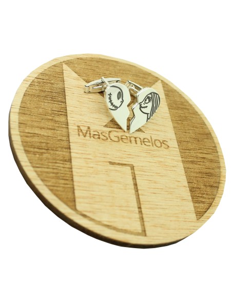 Custom cufflinks Nightmare Before Christmas heart 925 Silver