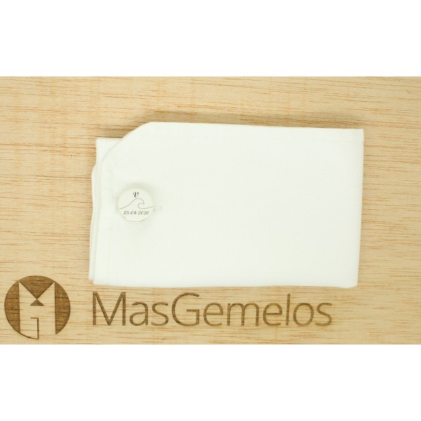 Gemelos de camisa personalizados Volumen Redondo con Iniciales dibujo