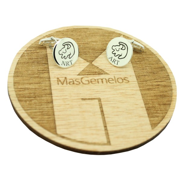 أزرار أكمام سِمْبا ملك الغابة وأسماء وتاريخ من فضة عيار 925