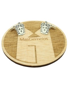 Boutons de manchette personnalisés avec blason héraldique en argent 92 2