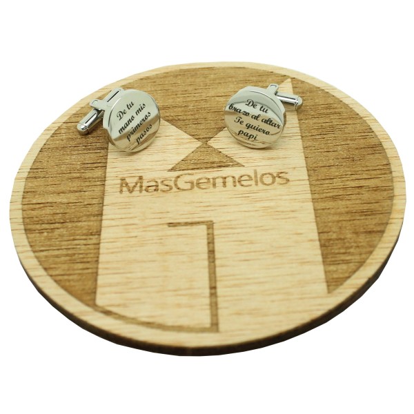 Custom cufflinks with engraved phrases “From Your Arm to the Altar, I