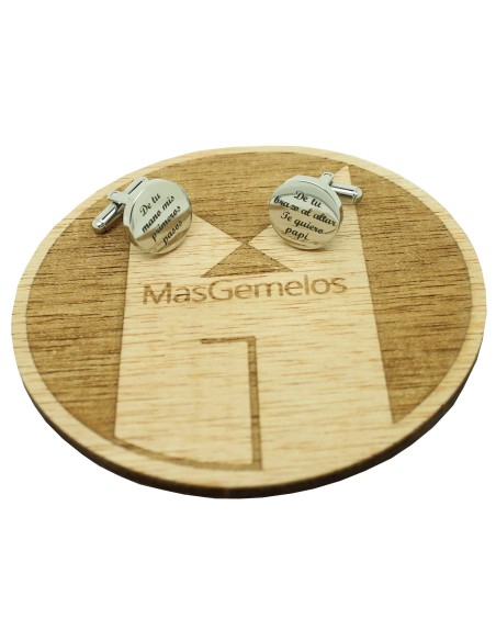 Abotoaduras personalizadas com frases gravadas Do teu braço ao altar t