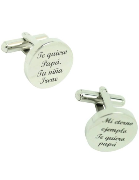 Custom cufflinks with engraved phrases From your arm to the altar I lo