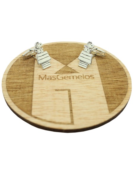 Gemelli da polso Snoopy in argento sterling 925 personalizzati