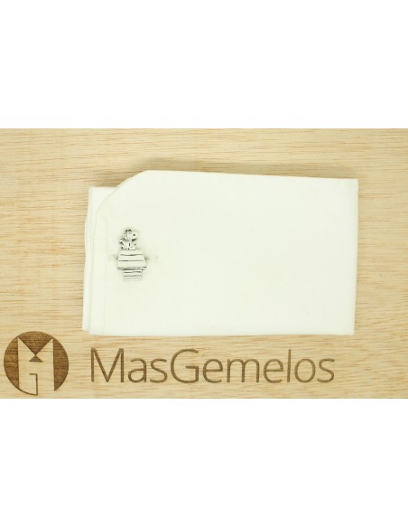 Gemelos de camisa Snoopy plata de ley 925 personalizado