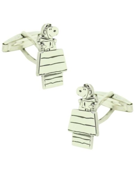 Boutons de manchette Snoopy en argent sterling 925 personnalisés