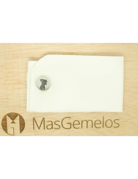 Gemelos para camisa imagen perro personalizado - acero