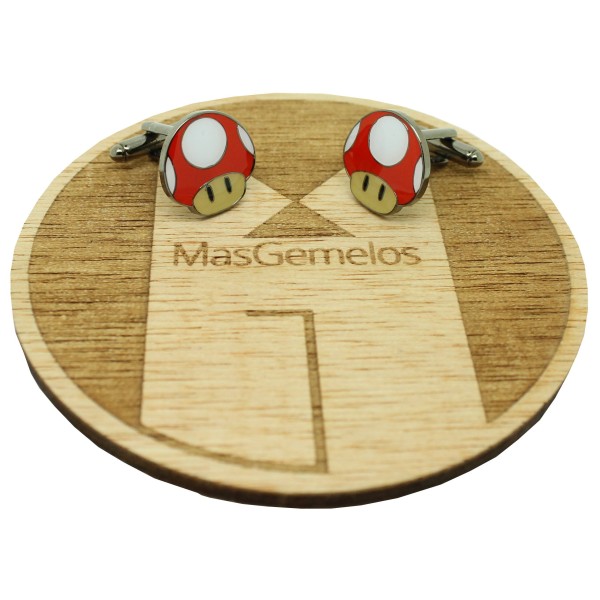 Boutons de manchette chemise champignon rouge Super Mario Bros.