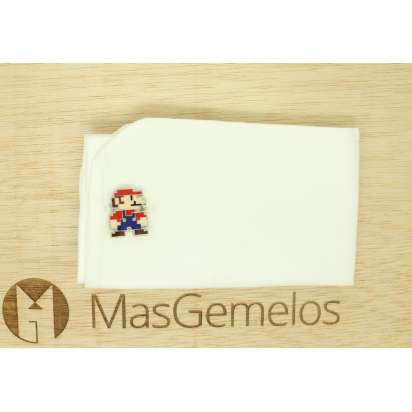 Abotoaduras para camisa Super Mario Bros pixel art