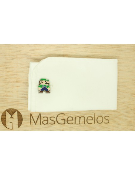 Boutons de manchette pour chemise Luigi Bros pixel art