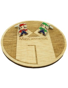 Gemelli per camicia Super Mario Bros e Luigi pixel art 2