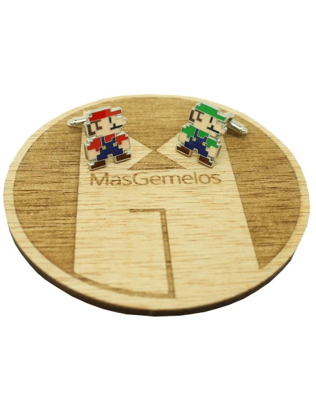 Gemelos para camisa super Mario bros y Luigi pixel art