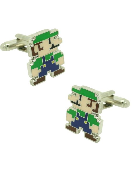 Abotoaduras para camisa Luigi Bros pixel art