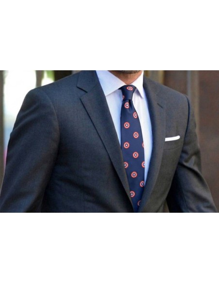 Capitano America, cravatta di seta blu