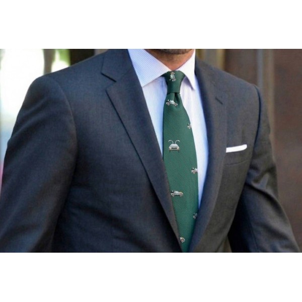 Corbata de DELOREAN regreso al futuro seda verde