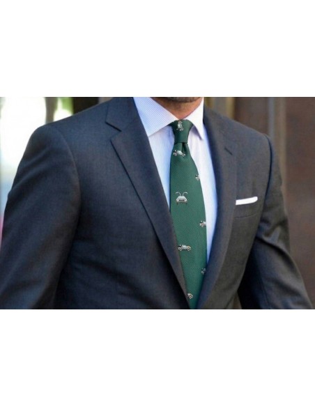 Corbata de DELOREAN regreso al futuro seda verde