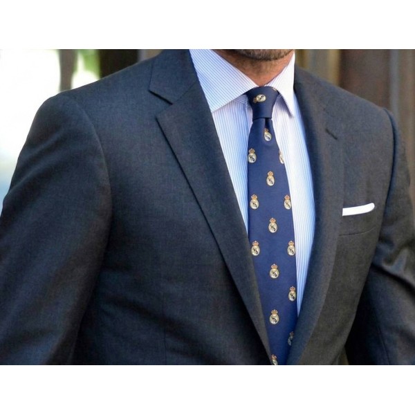 Corbata escudo Real Madrid en azul marino