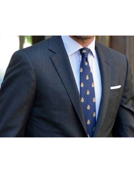 Cravatta stemma Real Madrid in blu navy