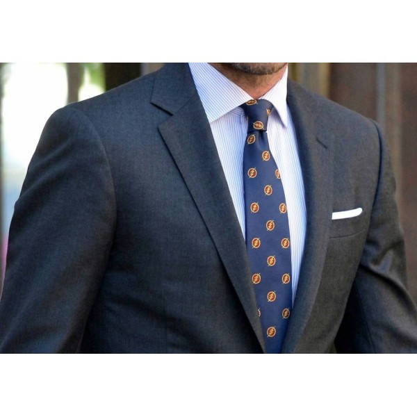 Cravatta Flash con logo DC Comics in blu navy