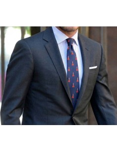 Corbata de Cohete Tintín en azul marino 2