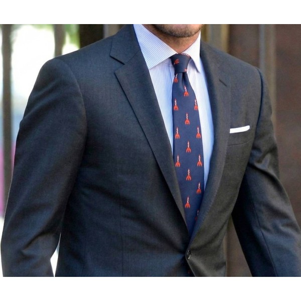 Corbata de Cohete Tintín en azul marino