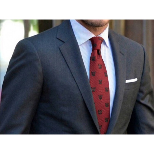 Red Transformers and Decepticons tie