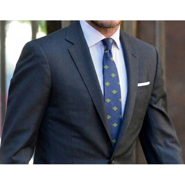  Navy blue Yoda Star Wars silk tie