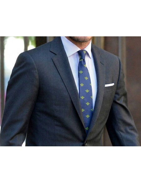 Corbata de seda Yoda Star Wars azul marino