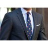 navy blue pacman silk necktie