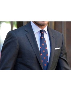 Corbata seda con Toro España azul marino 2