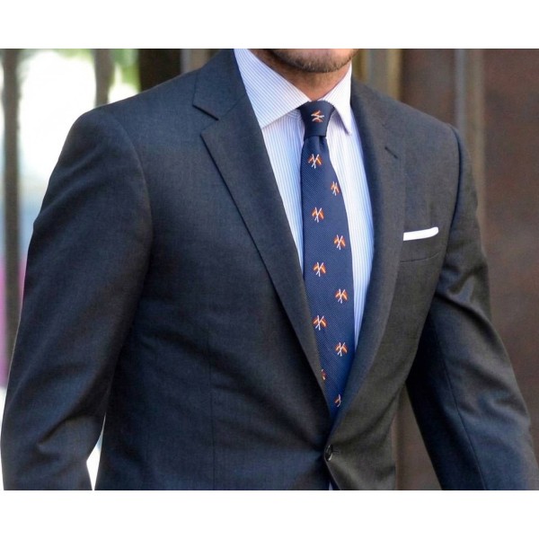 Corbata seda con Toro España azul marino