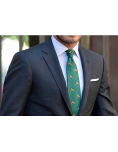 Corbata bandera España en mastil - verde 2
