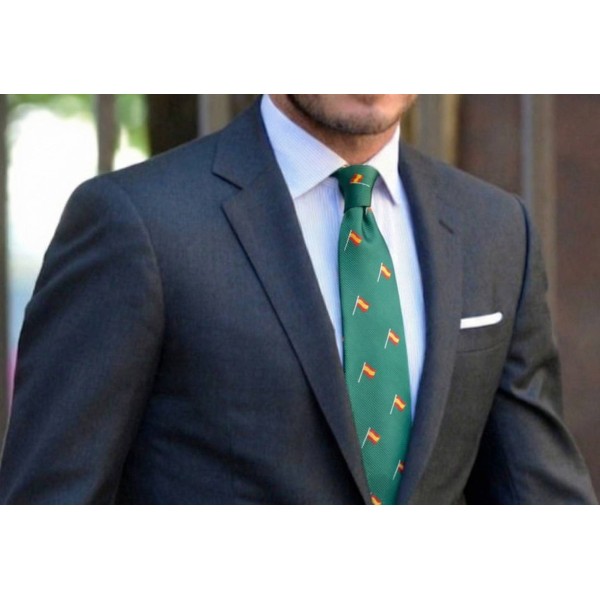 Spain flag tie on neck - green