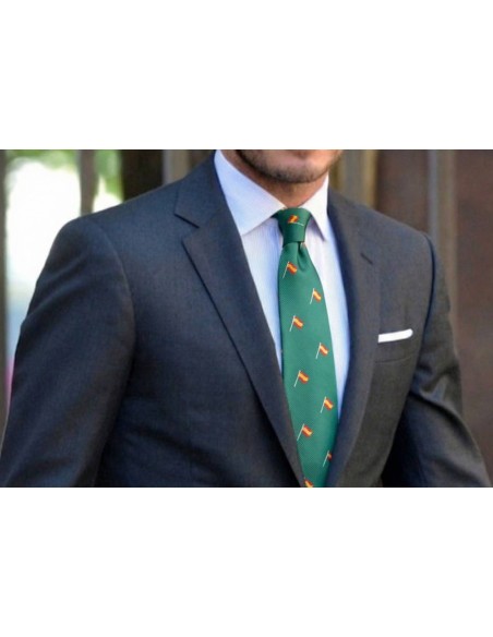 Cravata bandeira da Espanha em mastro - verde