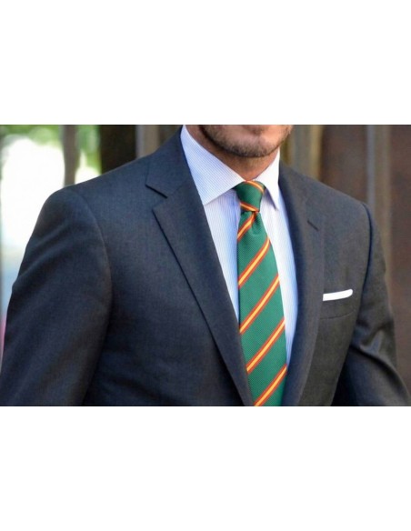 Corbata con bandera España diagonal verde
