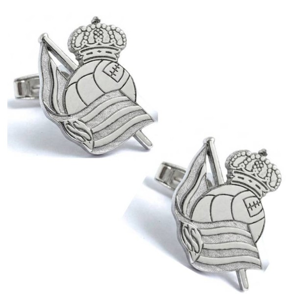 Gemelos de camisa Real Sociedad CF Plata de ley 925 PREMIUM