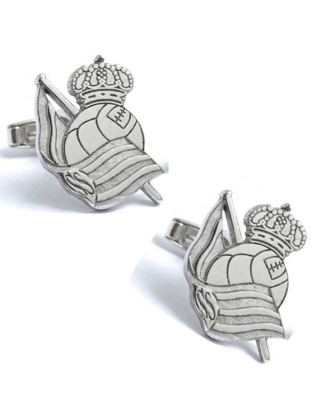 Gemelos de camisa Real Sociedad CF Plata de ley 925 PREMIUM