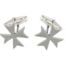 Boutons de manchette chemise Croix de Malte en argent sterling 925