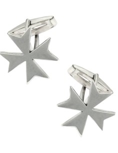 Hemd Manschettenknöpfe Malteserkreuz aus 925 Sterling Silber