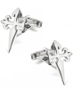 Boutons de manchette chemise Croix de Saint-Jacques Argent 925