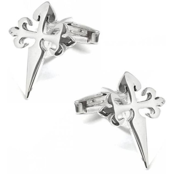 Hemd Manschettenknöpfe Santiago Kreuz 925 Sterling Silber