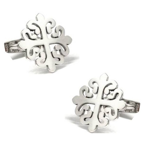 Alcántara Cross Shirt Cufflinks in 925 Sterling Silver