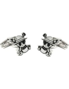 Gemelli da polso personalizzati Teschio One Piece in argento sterling 2