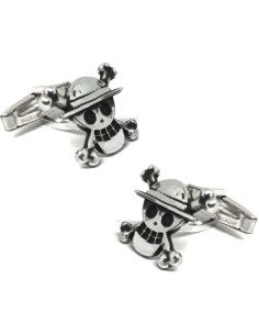 Personalisierte One Piece Totenkopf Hemd Manschettenknöpfe 925 Sterlin