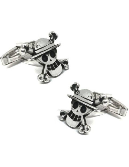 Gemelos de camisa personalizados Calavera One Piece plata de ley 925